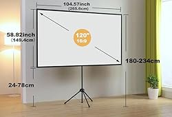 Projector Screen and Stand, Portable Projector
