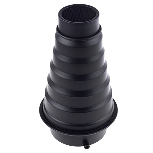 Neewer Metal Body Photo Conical Studio Snoot with Honeycomb Grid for Strobe Flash Speedlight Photography Light Modifier Ideal for Compact AC Moonlights Like Bowens - Thumbnail 4