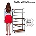 Giantex 4-Tier Folding Bookshelf Standing Shelf Units Display Rack Storage Shelf Industrial Style Utility Shelving with Metal Frame & Wood Layer (Rustic Brown, 23.5