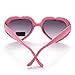 6 Neon Colors Heart Shape Party Favors Sunglasses, Multi Packs (6-Pack Pink)