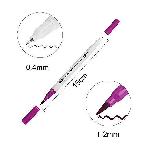 Colouring Pens for Adults and Kids, bedee 48 Colours Dual Tip Brush Pens Set - Felt Brush Tip & Finelines Tip, Art Watercolour Markers Pen for Colouring Books, Drawing, Painting, Bullet Journal