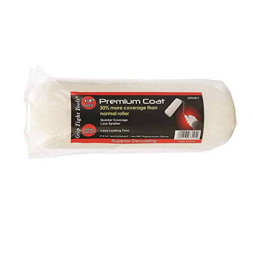 Grip Tight Tools Premium Paint Roller Cover 1/4-Inch Nap, 9-inch