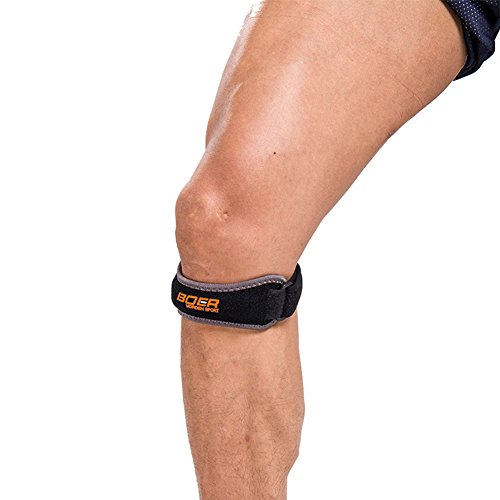 Eloiro Adjustable Patella Stabilizer Knee Strap for Volleyball, Training, Runner, Fitness, Stairs Climbing, Squats, Basketball, Athletics Pain Relief for Jumper's Knee, Tendonitis, Chondromalacia Grey