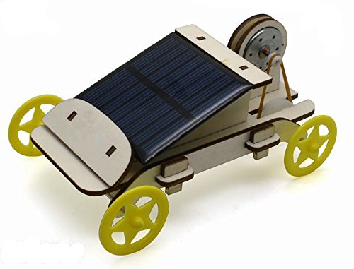 image for Extpro Wood Solar Car - DIY Assemble Toy Set Solar Powered Car Kit Sci