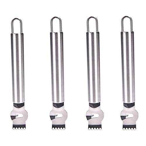 MIAO JIN 4 Pcs Stainless Steel Lemon Zester Slicers Grater Citru Orange Peeler Tool with Hanging Loop