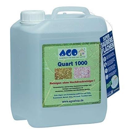 AGO® Quart 1000 Grünbelag Entferner für Fassade Holz Kunststoff Dachziegel Stein Pflaster Markise Beton uvm Chlor- und Säuref