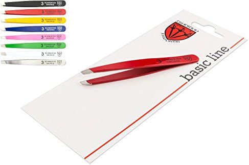 THREE SWORDS | Exclusive slant tweezers for plucking / removing hair / eyebrows - stainless - different colors - 1 piece | MANICURE - PEDICURE - GROOMING - NAIL CARE by THREE SWORDS GERMANY (001955)