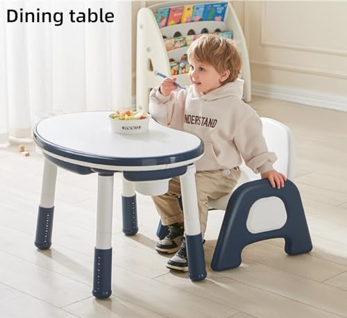 Multi Activity Table, Play Table and Building Blocks Toy, Study Table with Storage, with 1 Chair, Toddler Multi Activity Play Table, Double-Sided Tabletop