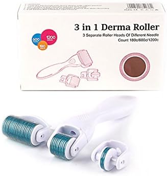 Derma Roller Kit 3 in 1 (0.5mm+1.0mm+1.5mm) for Face, Body, Eyes - Home Use Beauty Tool