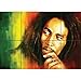 BOB MARLEY IN RASTA COLORS GIANT WALL ART POSTER G430