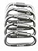 D-FantiX Aluminum Carabiner Clip, D-Ring Locking Carabiner Keychain Hook Silver Pack of 5