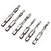 Deburring External Chamfer Tool, Stainless Steel Remove Burr Tools for Drill Bit with 6Pcs Combination Drill and Tap Bit, Fits Size 8-32 Bolts
