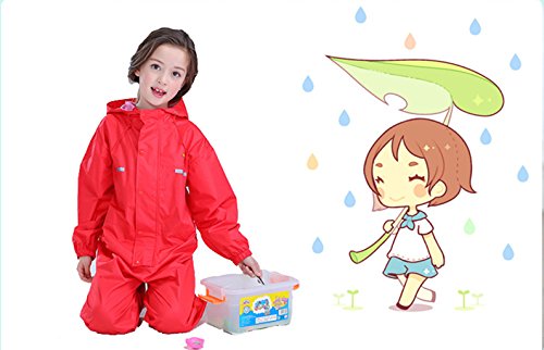 WYTbaby Kids Raincoat Ponchos Overall Rainsuit Boys and Girls Rain Gear,2-14 Years - Thumbnail 3