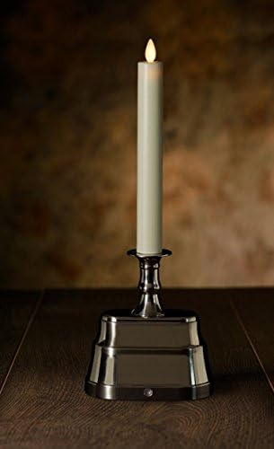 Veraflame 13"H Moving Flame Window Taper Candle, Nickel