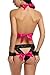 Avidlove Womens Lingerie Lace Teddy Halter Bodysuit One Piece Babydoll Mini Bodysuit Rose Red