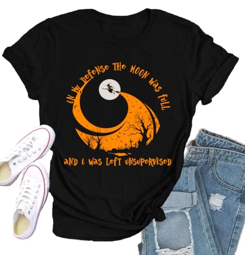 Qskall Halloween Shirts for Women Halloween Witch T-Shirt at Amazon