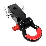 LIBERRWAY Shackle Hitch Receiver 2 inch 41918 Lbs Break Strength Never Rust Receiver Shackle Bracket Heavy Duty and Solid with 3/4'' D Ring Shackle, Towing Accessories for Trucks Jeeps