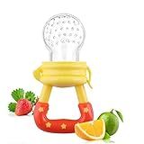 Qingsun Baby Feeder Pacifier Teether Fresh Food Fruit Nibbler Infant Vegetables Teething Toy Silicone Sac Pouches for Toddlers Size M