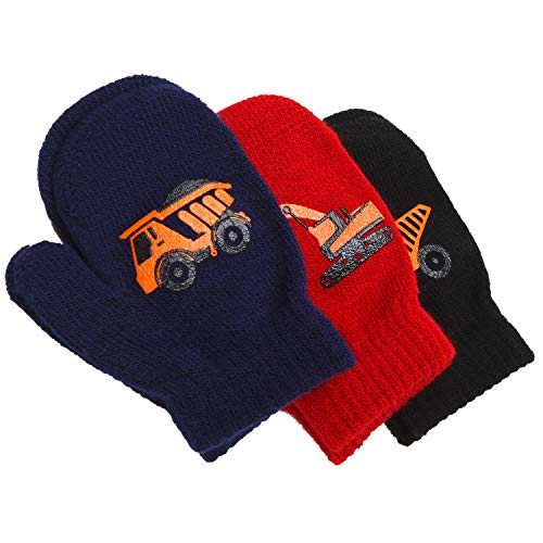 Coobey 6 Pairs Toddler Magic Stretch Mittens Winter Unisex Baby Knitted Gloves Mittens (Mixed Color I, 1-3 Years) - Thumbnail 4