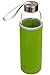 Hot or Cold Glass Tea Tumbler Infuser Bottle – Tea Travel Mug with Flavor Dispenser - Loose Leaf Tea Cup with Strainer Filter 400ml - Insulating Sleeve - Green