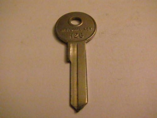 Ford (1959-64) / Mustang (1965-66) / (Trunk / Glove Box) - "National" Nickel Plated "Single Sided" Key Blank - (National - H26 / Ilco - 1127ES / Star - OFD4 / Taylor - 127ES / Silca - FO5 / Curtis - H-26)