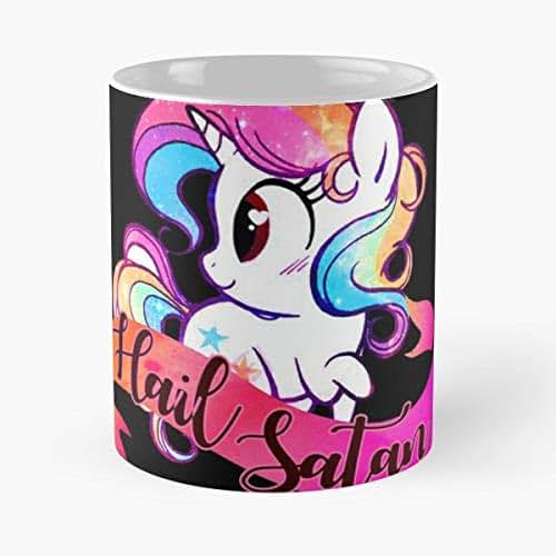 Amazon.com: Hail Satan Rainbow Unicorn Coffee Mugs Funny ...