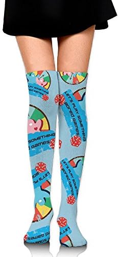 Bored-Games-Board-Gaming Women 3D Printing Warm Boot Socks Thigh High Over The Knee Socks Stockings