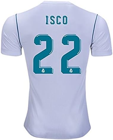 Real Madrid Home #22 Isco Soccer Jersey 2017-2018 Mens Color White Size L