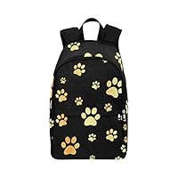 YKNFIS Tech Bookbags for Men Dog Gold Paw Prints Durable Water Resistant Outdoor Classic Women Bookbags for School Travel Hiking Work