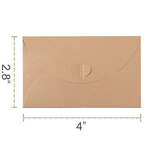 HANSGO Gift Card Envelopes, 100PCS 4 x 2.8 inch Cute Envelopes Small Gift Card Holders Mini Seed Envelopes with Heart Shaped Clasp