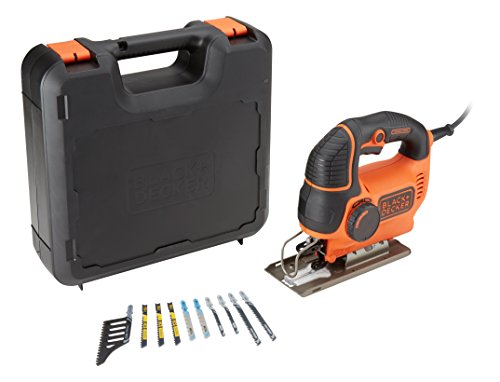 Black+Decker Stichsäge (620W, max. 90 mm Schnitttiefe, variable Hubzahl, Softgriff, Sight-Linie, Schutzbügel…
