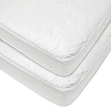 American Baby Company Waterproof Fitted Quilted Crib and Toddler Protective Pad Cover, (2 Pack)White