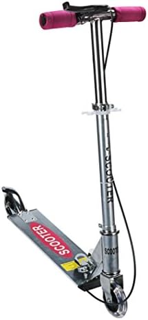 HOOHI Kids Children Toys 2 Wheel Folding Kick Scooter with Hand Brake - Adjustable Handle Bars - 100lb Weight Limit - Folds Down - Smooth &amp; Fast Ride (Red)