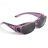 Over Glasses Sunglasses - Polarized Fitover Sunglasses with 100% UV Protection - Style 1 By Pointed Designs (Purple)