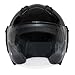 Fuel Helmets SH-WS0015 Open Face Helmet with Shield, Gloss Black, Medium