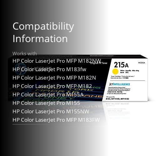 HP 215A Yellow Toner Cartridge for HP Printers | Works with Printer Series: Color LaserJet Pro M155, Color LaserJet Pro MFP M182, M183 | W2312A