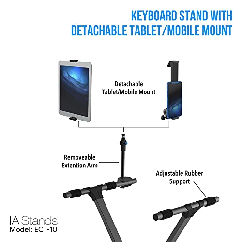 IA Stands ECT10 Single X Keyboard Stand with Complimentary Phone/Tablet