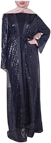 XiaoShop Women Middle East Dubai Style Cardi Long Muslim Eid Abaya Dress
