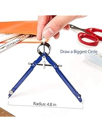 Brújula de Allinone para geometría, brújula de arco de precisión de metal profesional para matemáticas, dibujo, dibujo, escuela, carpintería de metal y durable para herramientas de precisión de planos y sólidos