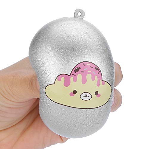 3Pcs Squishies Squishy Toy Party Favors for Kids Babies Mochi Squishy Toy Moji Kids Party Favors Mini Kawaii Squishies Mochi Bread Pendant Scented Charm Stress Reliever Anxiety Toys (Multicolor) - Thumbnail 3