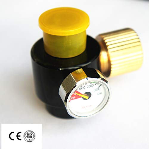 Airsoft PCP Paintball Tank Cylinder Adjustable Compressed Air Regulator Output Pressure 0.825-14NGO Thread (0-3000PSI Output) - Thumbnail 3