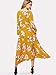 Milumia Women's Button Up Split Floral Print Flowy Party Maxi Dress Medium M-Yellow-White