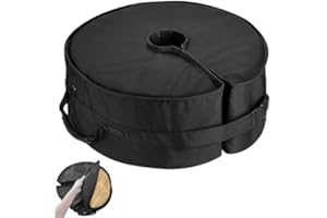 Japard Umbrella Base Weight Sand Bag Fillable 92 lbs, Outdoor Sandbag Adjustable for Patio Beach Parasol Cantilever Stand, Black (Round - 1 Pack)