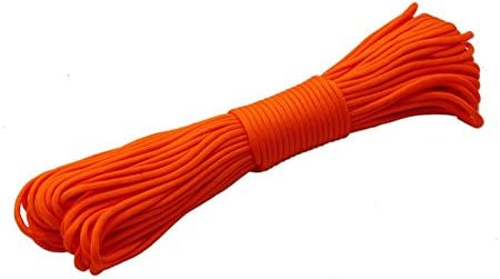 NATURE WORSHIP 100 FT Paracord 550 Paracord Parachute Cord Lanyard Rope Military Spec for outdoor camping lightweight Multi-purpose 550 Paracord 8 colors-orange