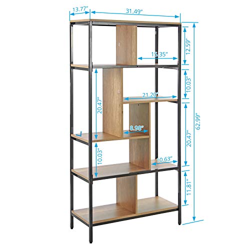 VIPEK Bookshelf 5 Tier Bookcase Book Rack Shelf Modern Cube Storage