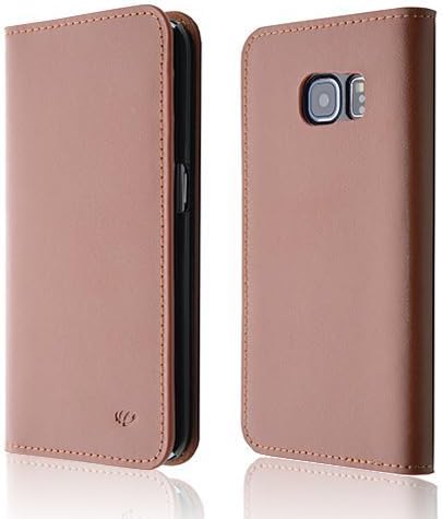 casepro S6EDGBROWN Galaxy S6 Edge Plus Case, Case Pro Samsung Galaxy S6 Edge Plus Genuine Leather Foilo Wallet Cover Case - Brown