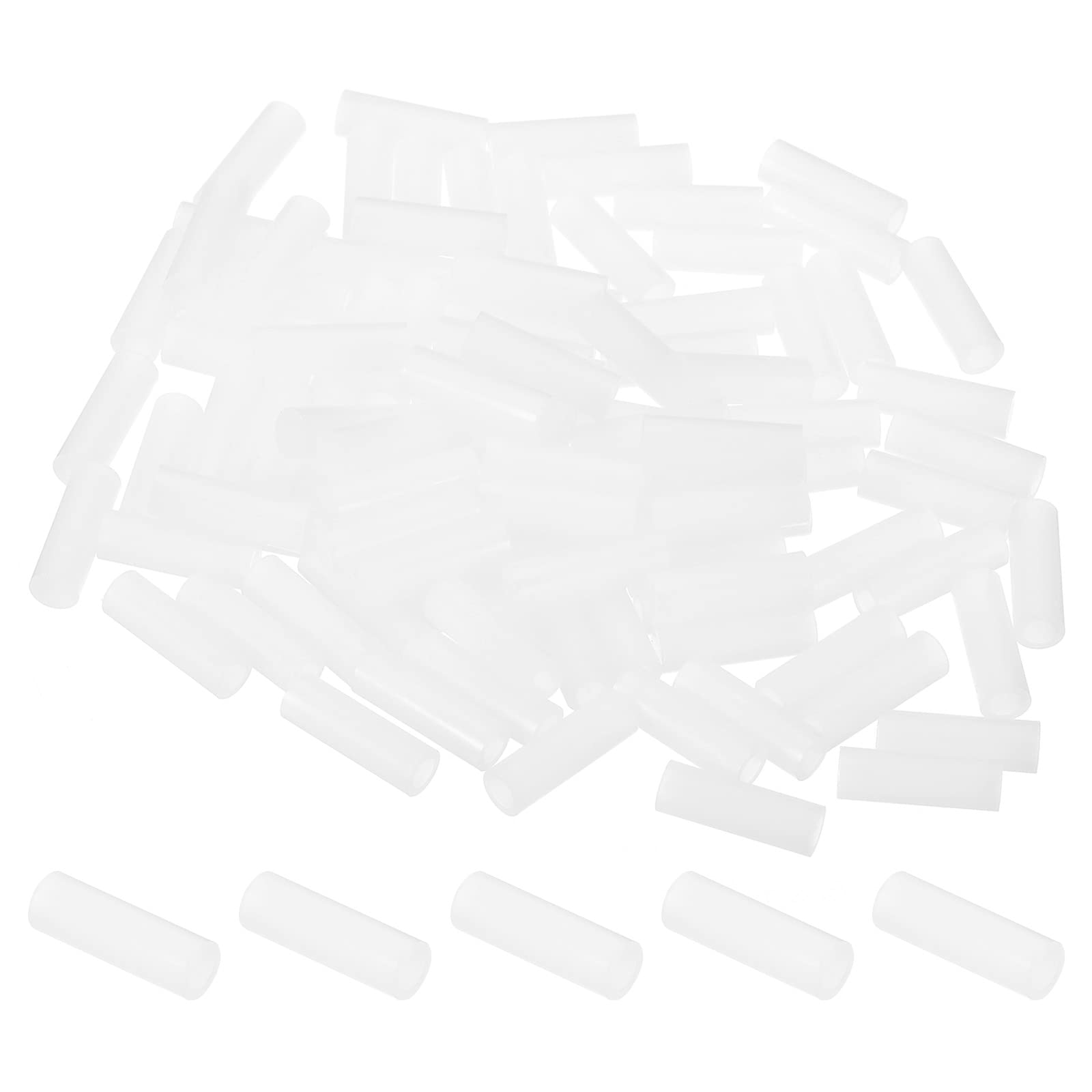 PATIKIL 3.2mm ID x 5mm OD x 15mm L Round Spacers Washers, 100 Pack Nylon Standoff Gaskets for M3 Hardware Screws Bolts for 3D Printer Electrical Outlet, White โ image 1
