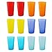 YUYUHUA 22-ounce Plastic Tumblers Unbreakable BPA Free Dishwasher Safe Set of 12 in Multicolors Reusable Drinking Cups