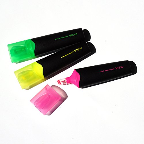Uni Promark View Highlighter - 5 Color Set Office Products, Office & School Supplies, Writing & Correction Supplies, Markers & Highlighters, Highlighters