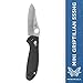 Benchmade - Mini Griptilian 555HG Knife, Sheepsfoot Blade, Serrated Edge, Satin Finish, Black Handle